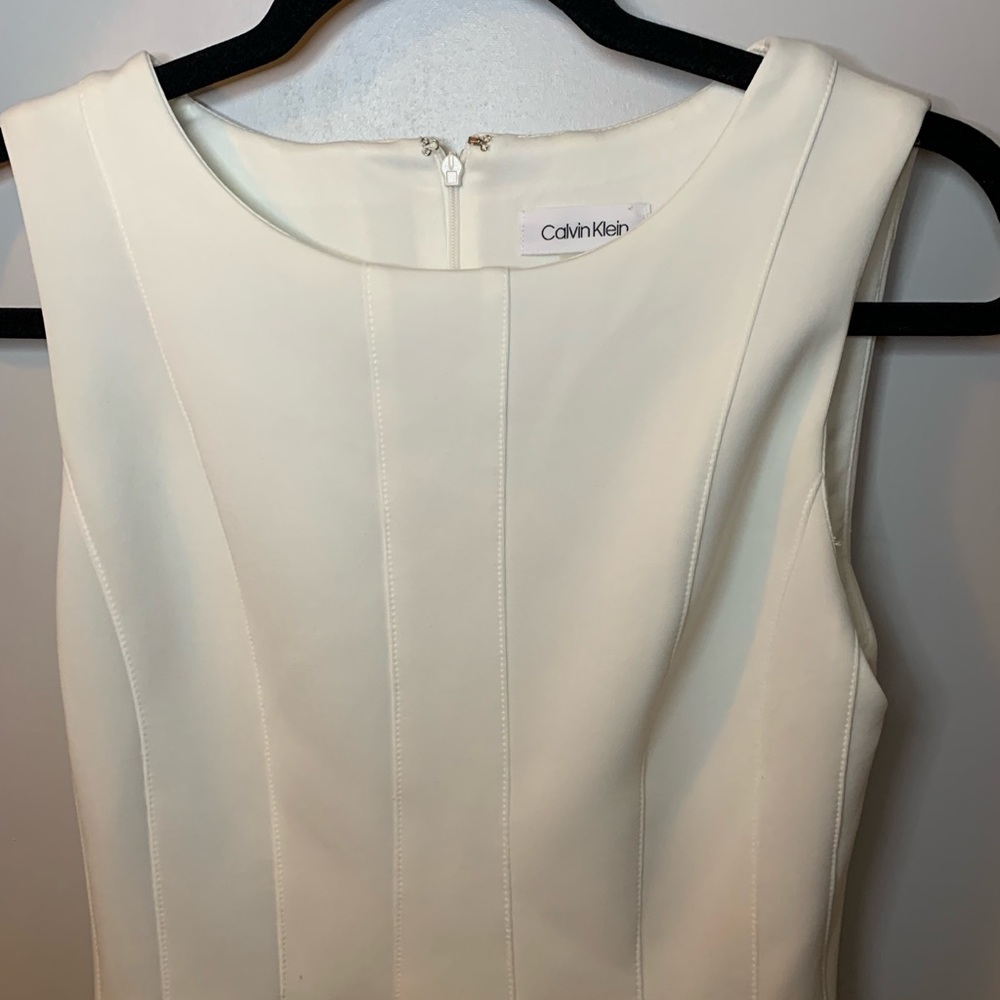 Calvin Klein Dresses | Calvin Klein Fit and Flare Dress | Color: White | Size: 2